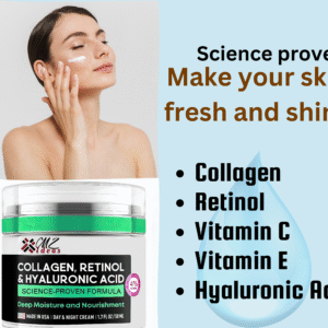 Collagen Retinol & Hyaluronic Acid Face Cream – Anti-Aging Wrinkle Repair Moisturizer for Face, Neck & Décolleté – Deep Hydration & Firming – Made in USA – 1.7 fl oz